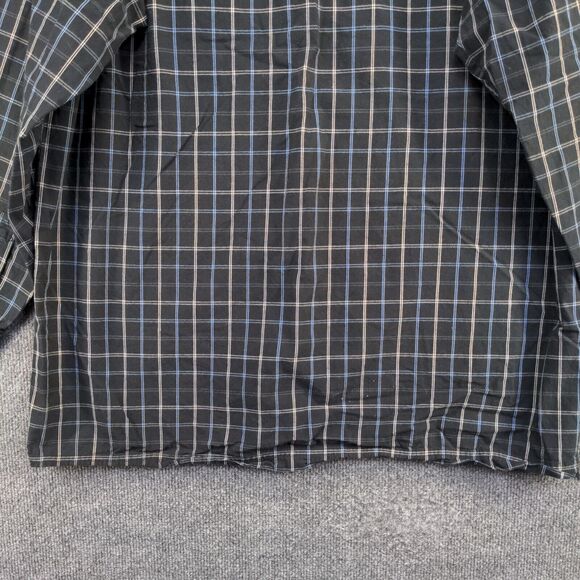 Pelle Pelle Marc Buchanan Men's Button-Up Shirt Black Check Large Long Sleeve - Picture 8 of 12